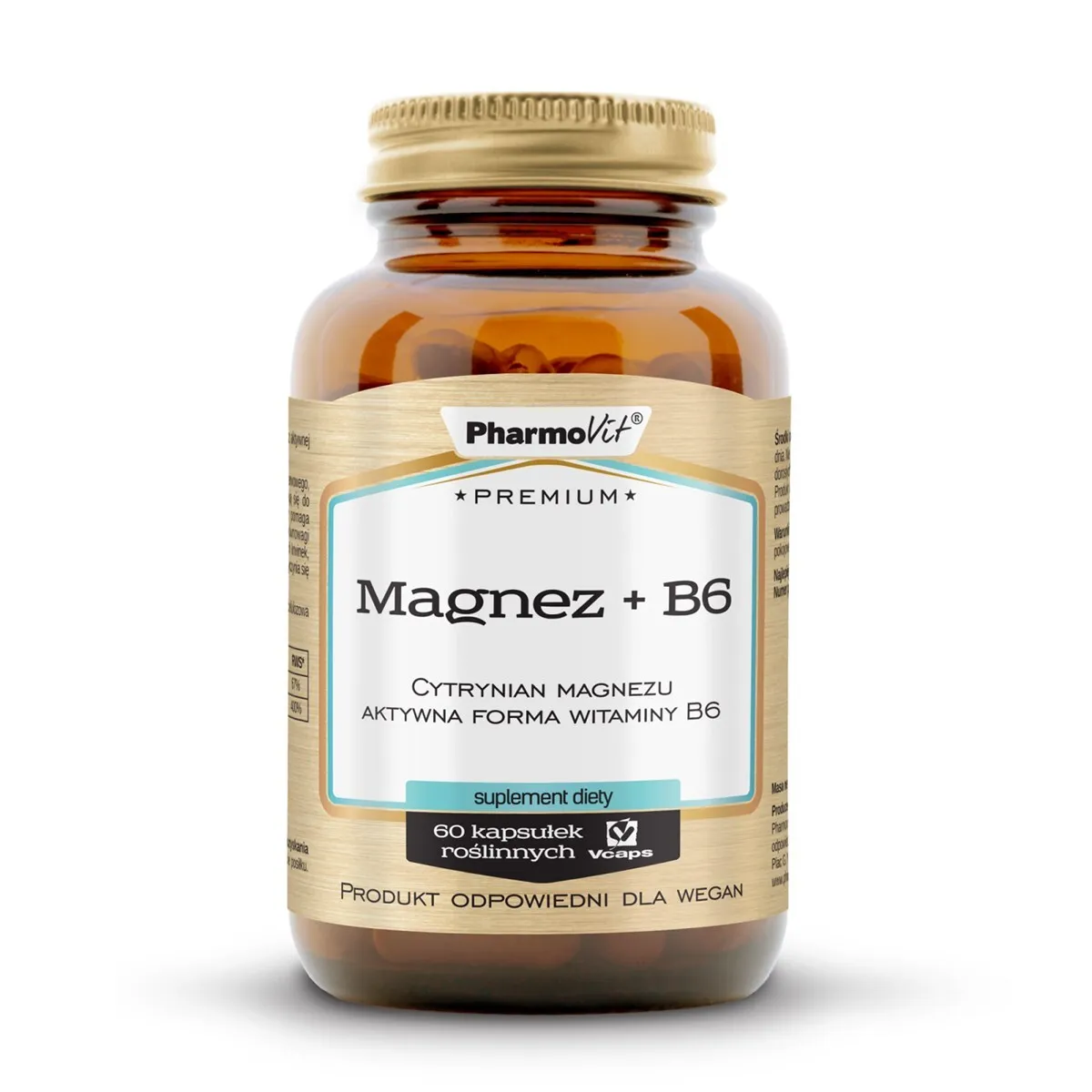 Premium Magez + B6 Pharmovit, suplement diety, 60 kapsułek