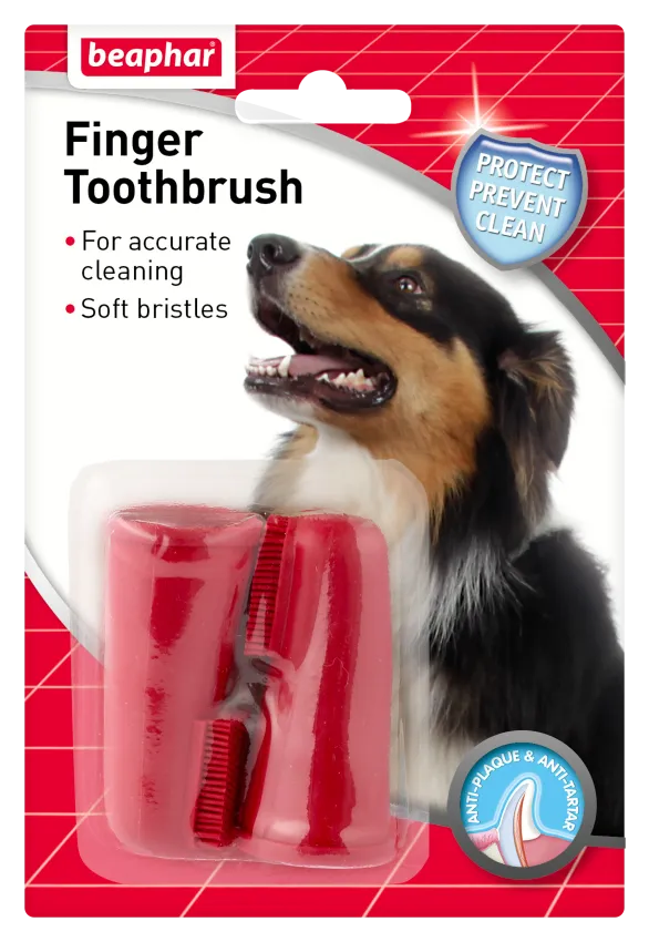 Beaphar Dental Care Naparstkowa szczoteczka do zębów dla psów i kotów, 2 szt.