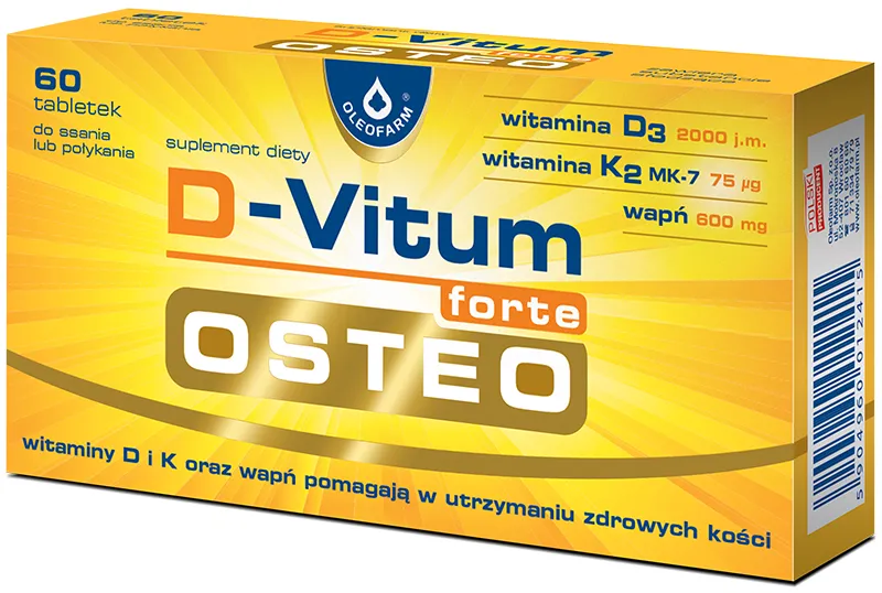 D-Vitum forte Osteo, suplement diety, 60 kapsułek