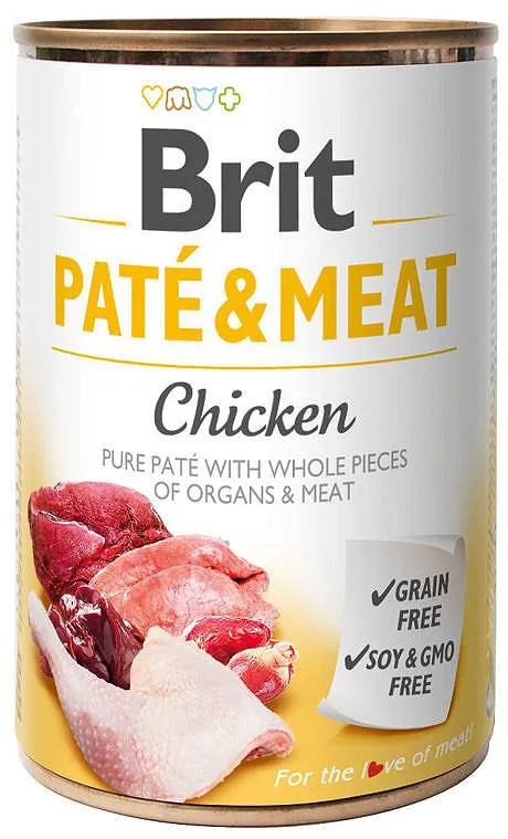 Brit Pate&Meat Karma z kurczakiem w puszce dla psów, 800 g