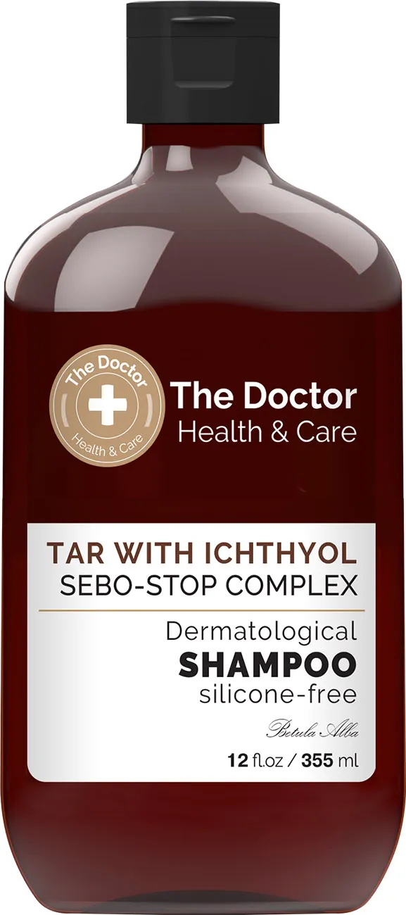 The Doctor Health & Care szampon przeciw przetłuszczaniu się włosów Dziegieć i Ichtiol, 355 ml