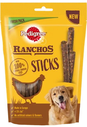 Pedigree Ranchos Sticks Przysmak dla psa patyczki z kurczakiem, 60g