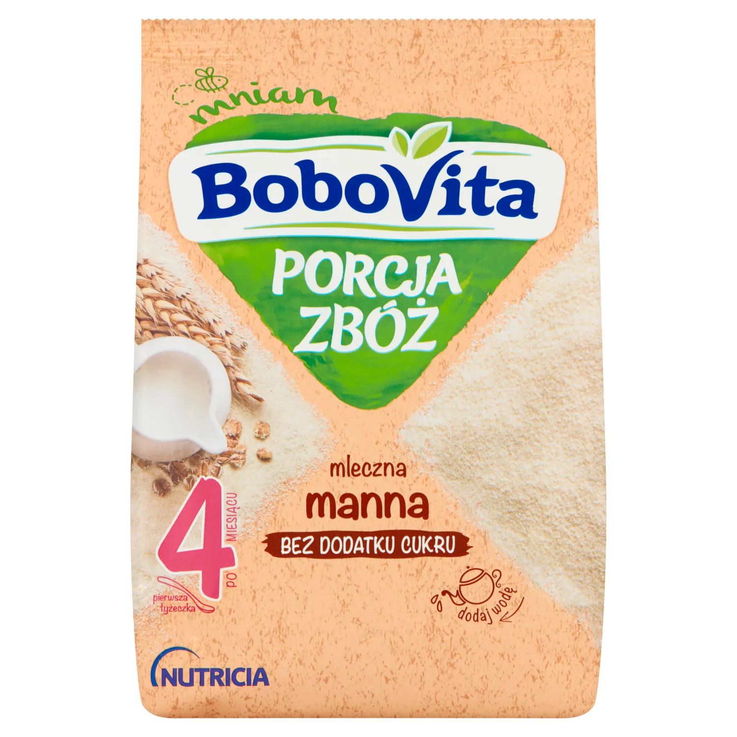 BoboVita Porcja Zbóż mleczna kaszka manna, 210 g