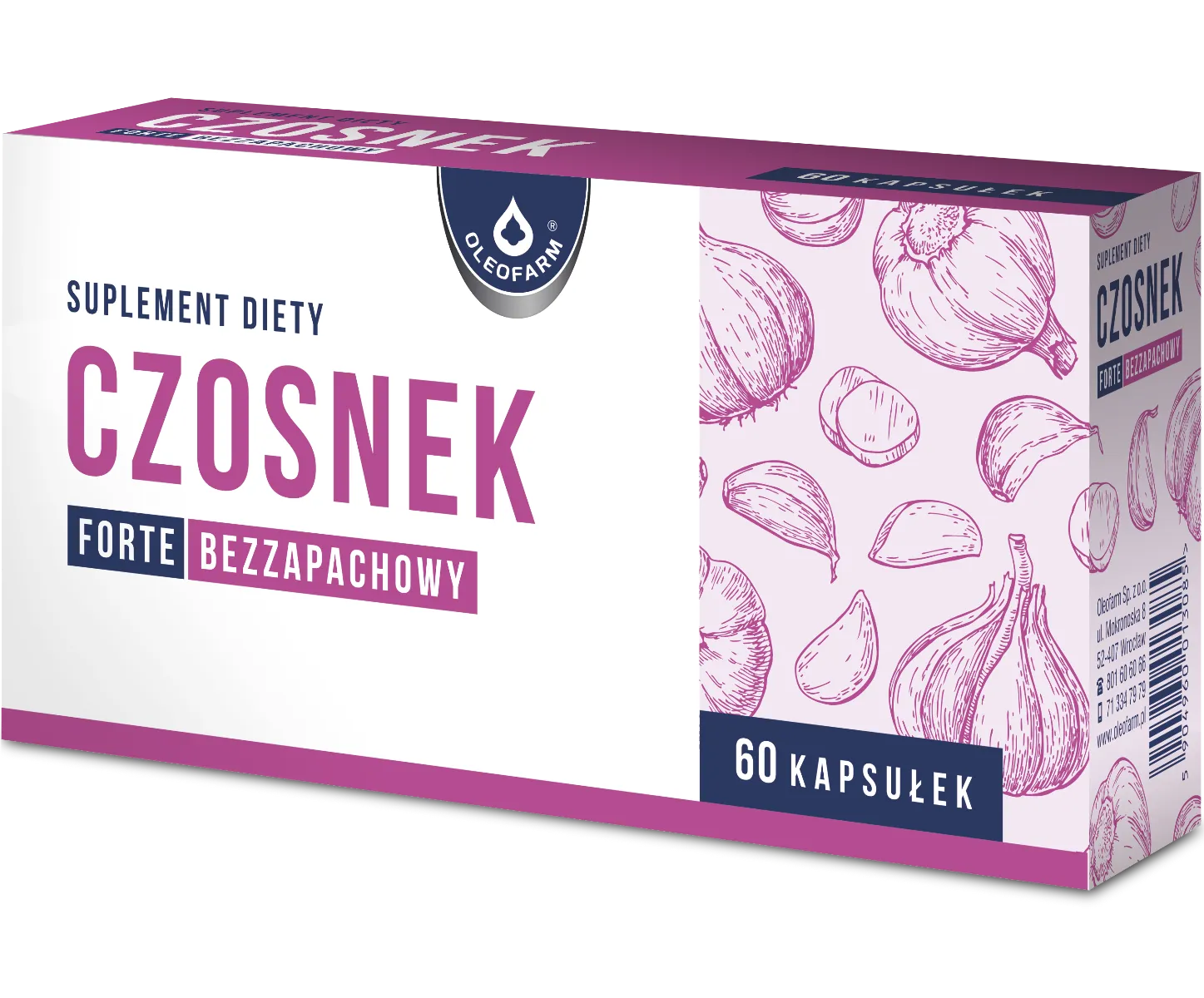 Czosnek Forte Bezzapachowy, suplement diety, 60 kapsułek