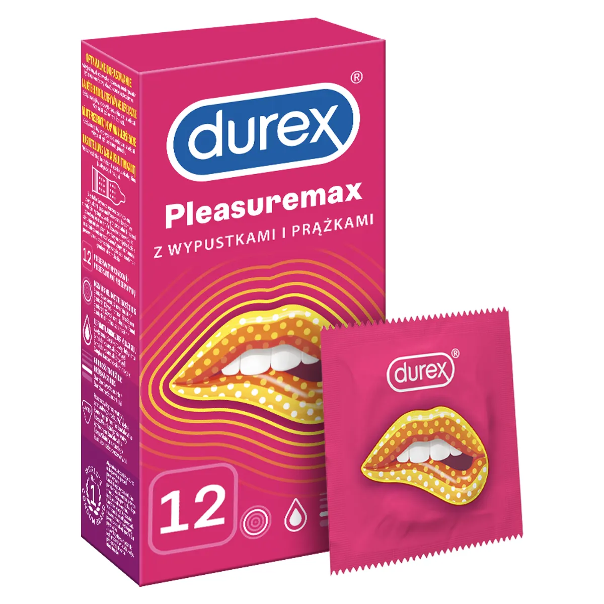 Prezerwatywy Durex Pleasuremax nawilżające, 12 szt. 