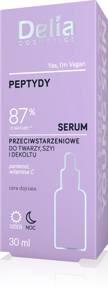 Delia serum przeciwstarzeniowe do twarzy szyi dekoltu z peptydami, 30 ml