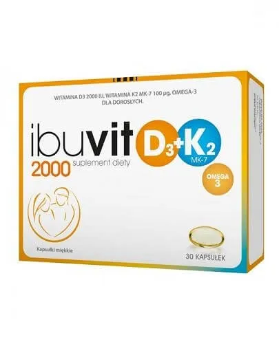 Ibuvit D3 2000 + K2 MK-7 Omega 3, suplement diety, 30 kapsułek 