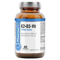 Pharmovit K2+D3-Vit Softgel Active, suplement diety, 60 kapsułek