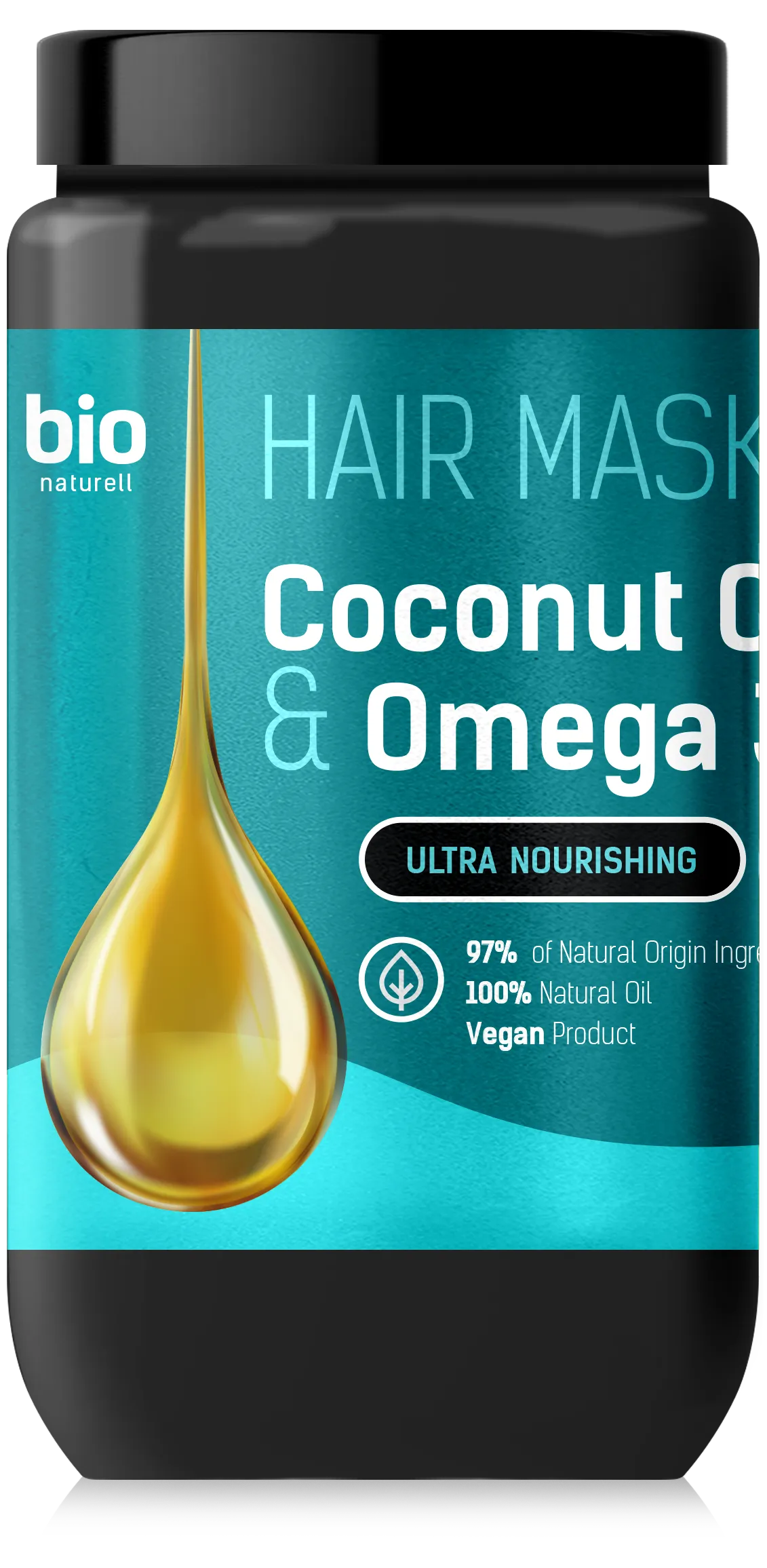 BIO Naturell odżywcza maska do włosów z olejem kokosowym i omega-3, 946 ml