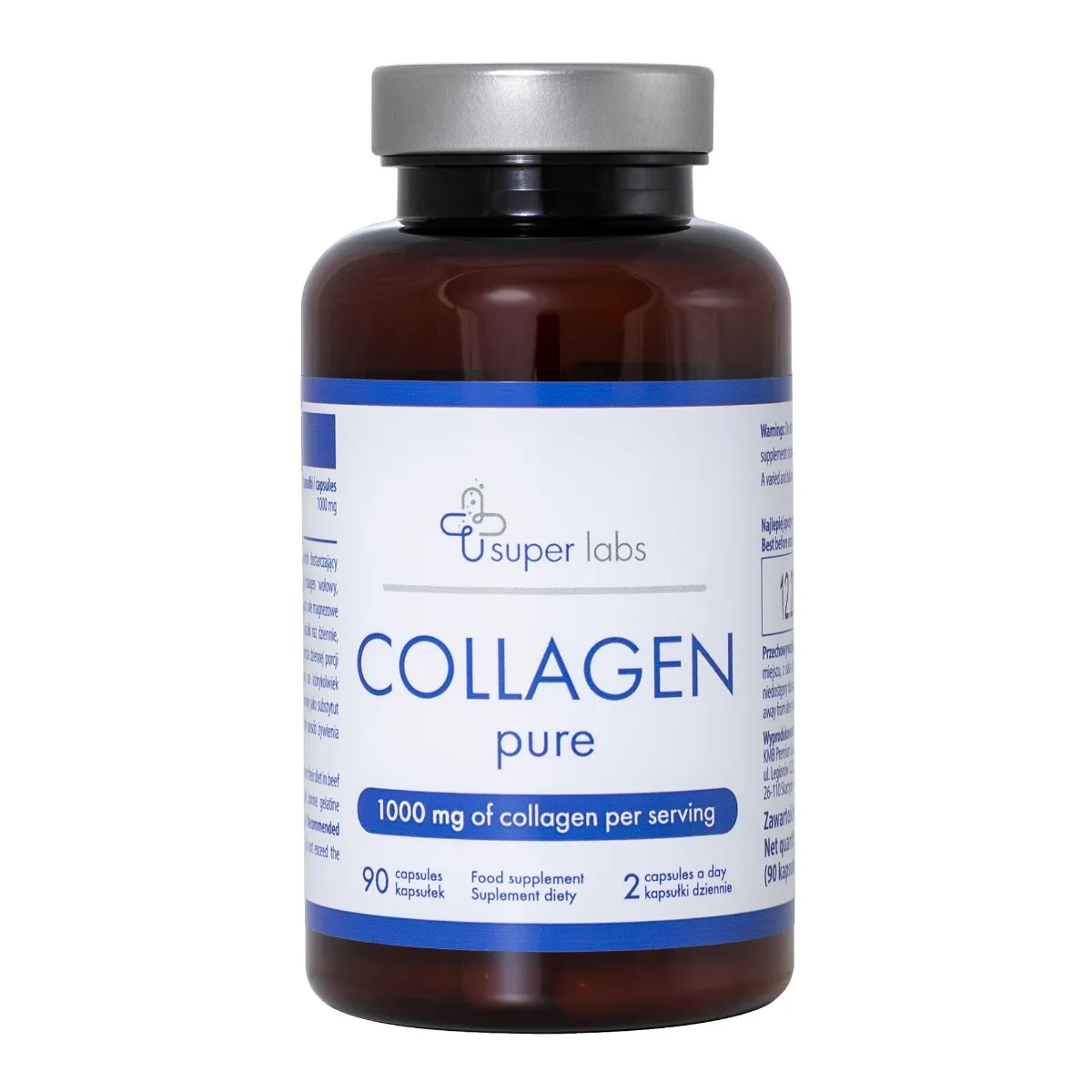 Super Labs Collagen pure, suplement diety, 90 kapsułek