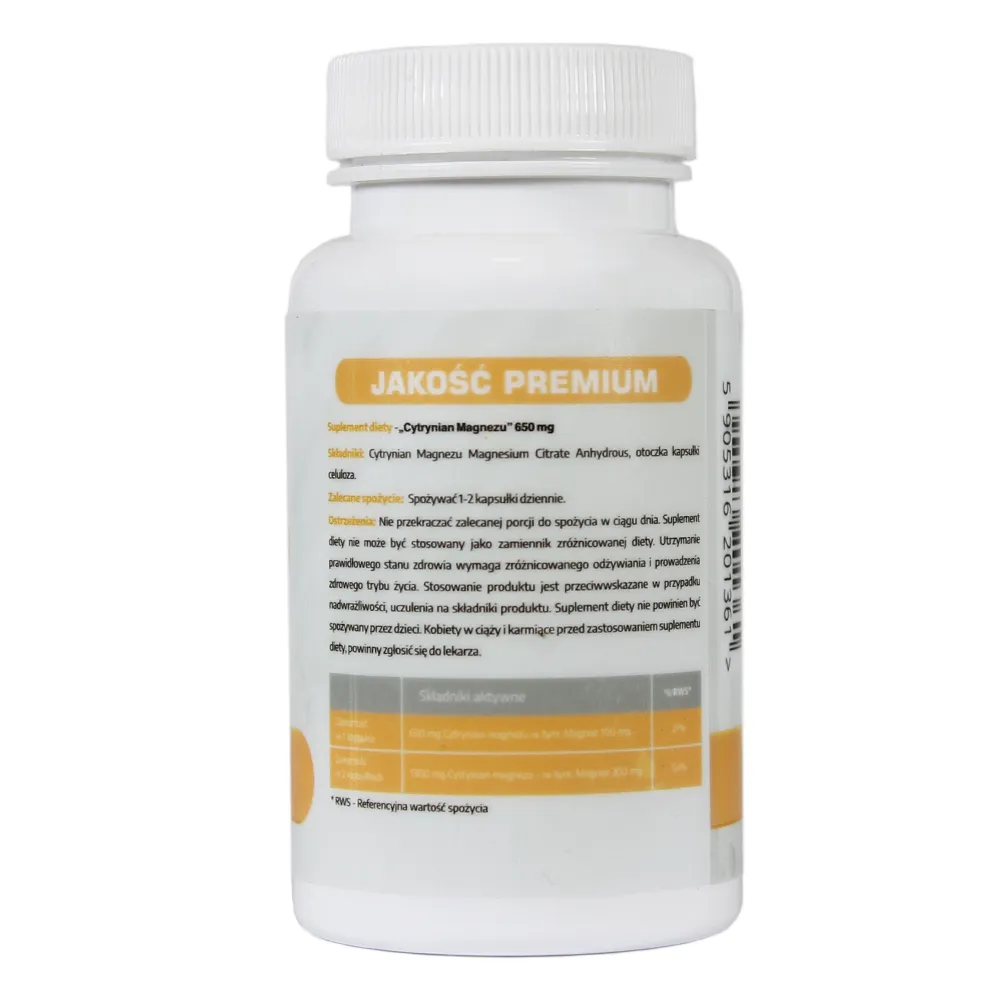MedFuture  cytrynian magnezu 650 mg, 60 kapsułek 