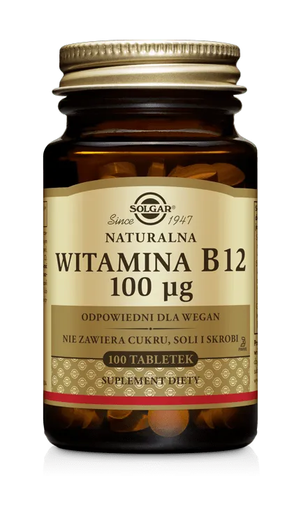 Solgar Naturalna Witamina B12, suplement diety, 100 tabletek