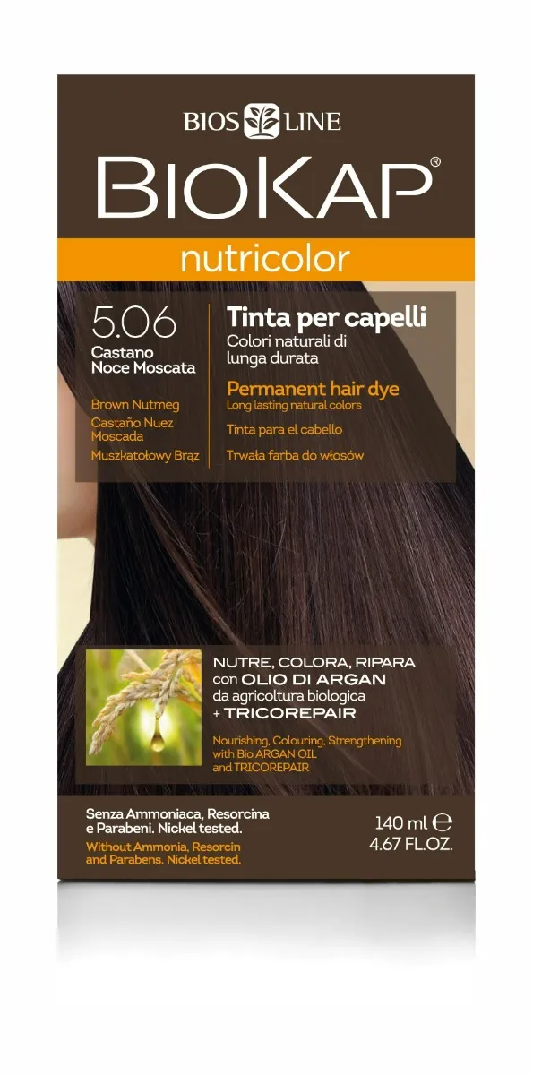 Biokap Nutricolor farba do włosów 5.06 muszkatołowy brąz, 1 szt.