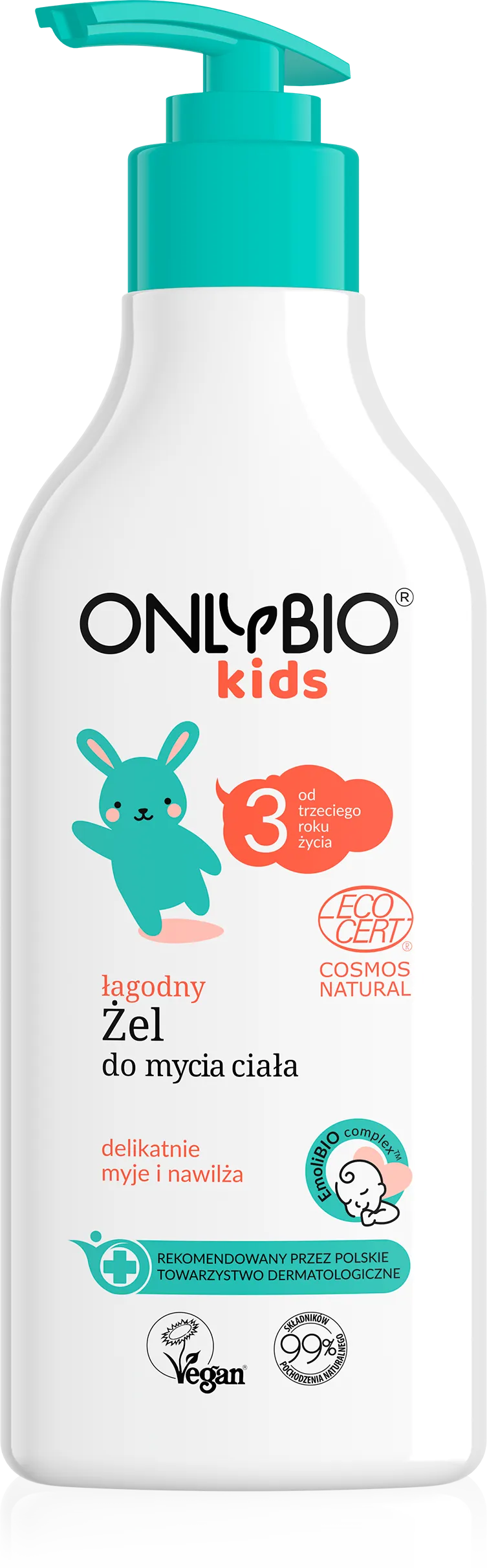 OnlyBio Kids łagodny żel do mycia ciała dla dzieci powyżej 3. roku życia, 300 ml