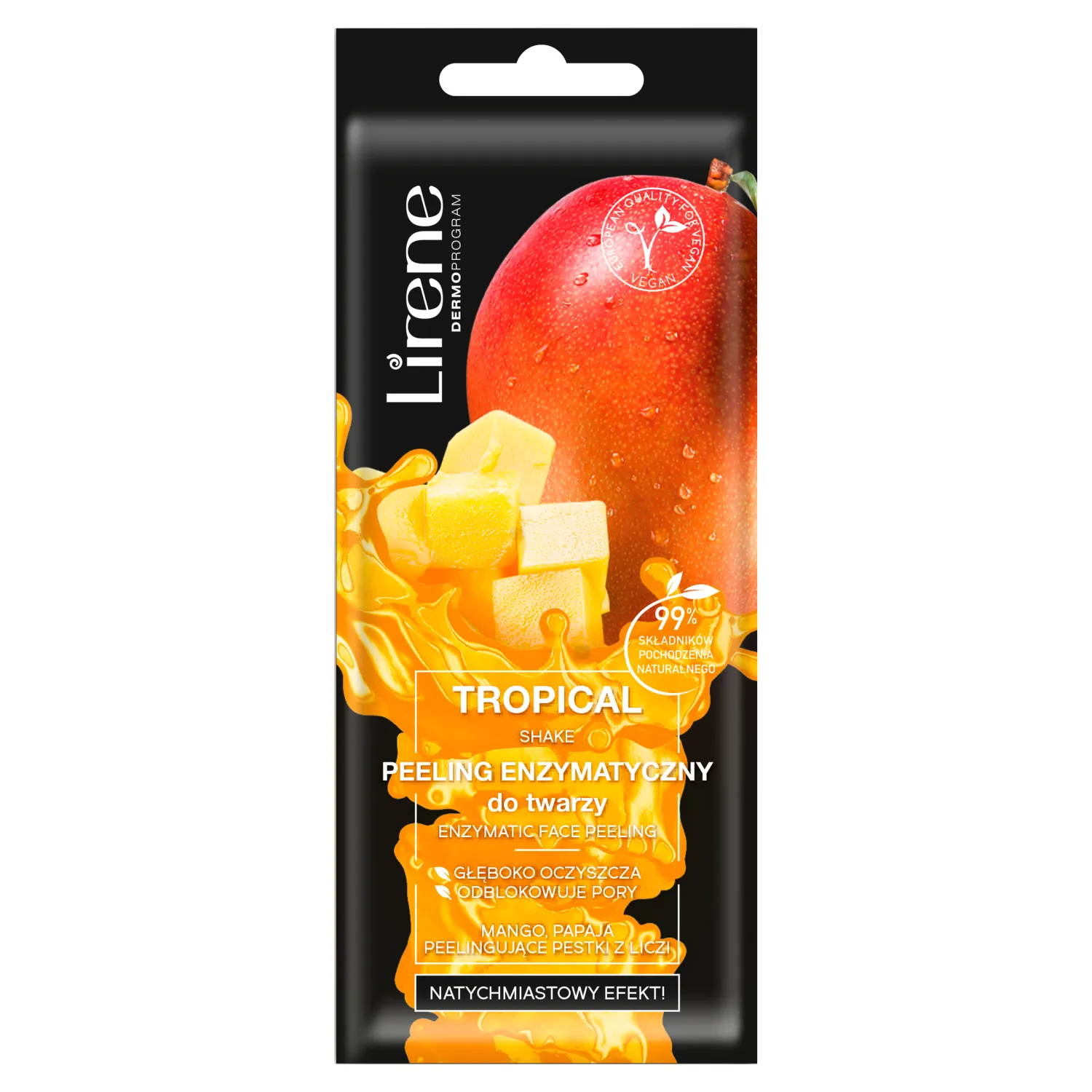 Lirene Tropical Shake Enzymatyczny peeling do twarzy Mango & Papaja, 7 ml