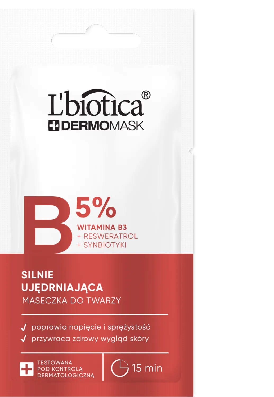 L'biotica Dermomask silnie ujędrniająca maska z witaminą B3 8ml,  90 g 
