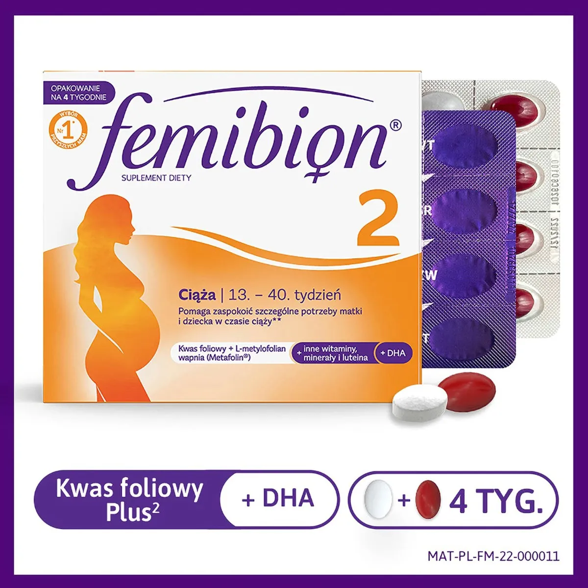 Femibion 2 Ciąża, suplement diety, 28tabletek + 28 kapsułek 