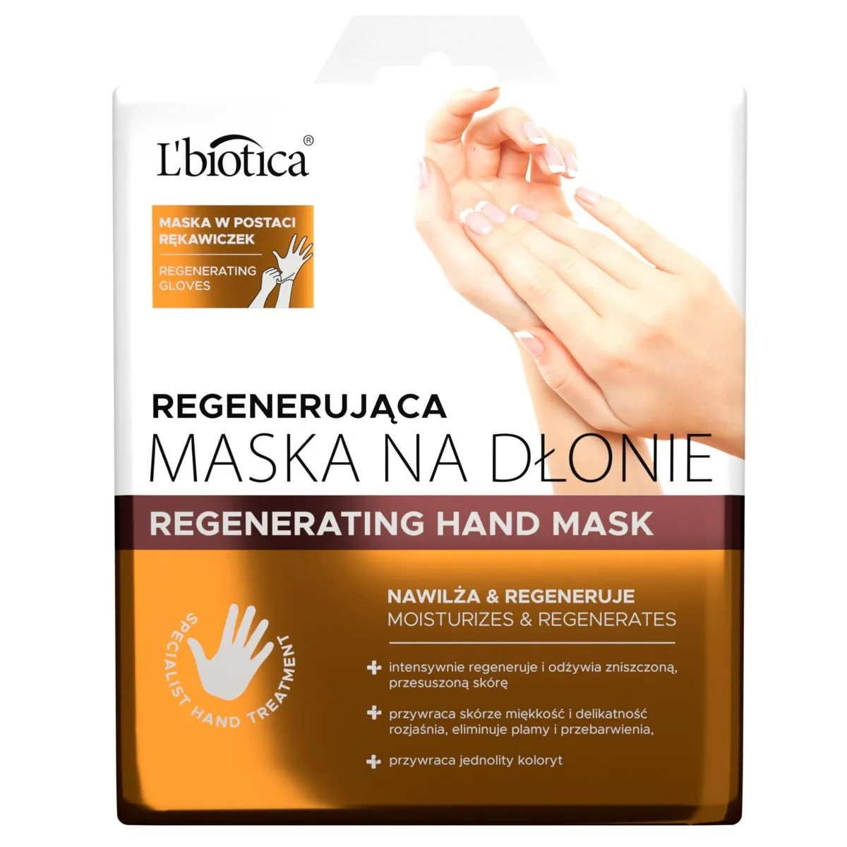 L'biotica, regenerująca maska na dłonie w postaci nasączonych rękawiczek, 26 g