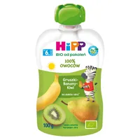 HiPP BIO od pokoleń mus owocowy gruszki banany kiwi po 6. miesiącu, 100 g