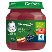 Gerber Organic deser jabłko i jagoda dla niemowląt powyżej 4 miesiąca, 125 g