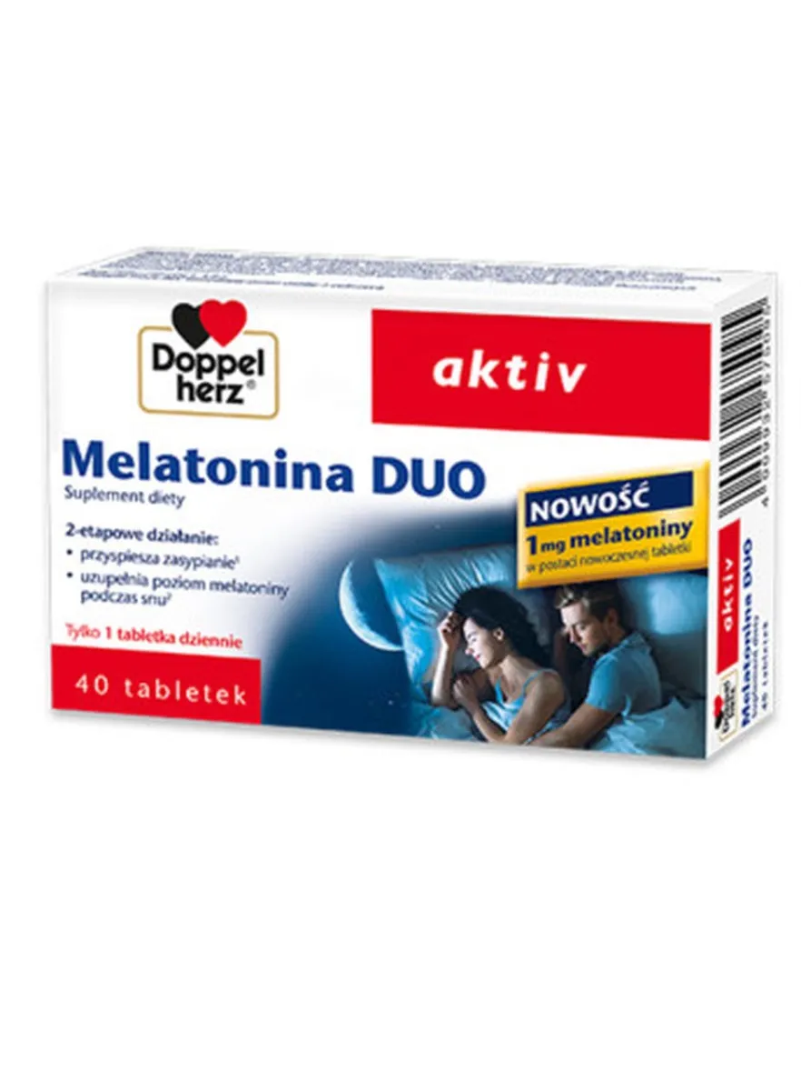 Doppelherz Aktiv Melatonina Duo, suplement diety, 40 tabletek