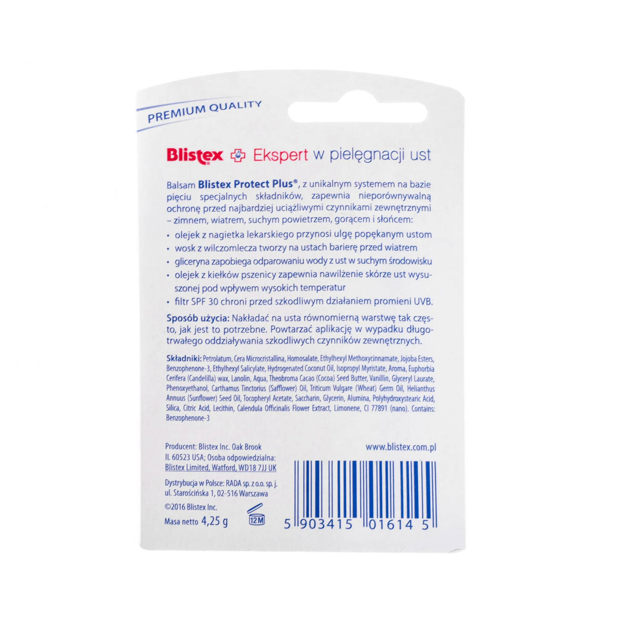 Blistex Protect Plus, balsam do ust, SPF 30, 4,25 g 