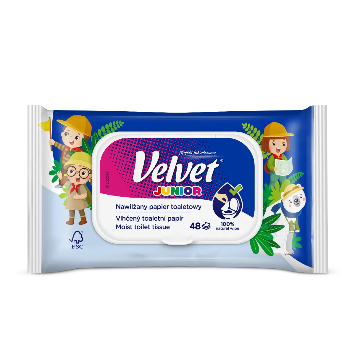 Velvet Junior nawilżany papier toaletowy, 1 szt. 