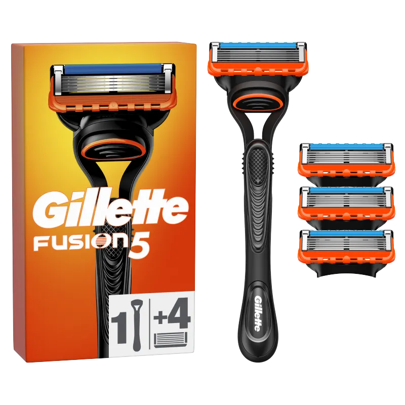 Gillette Fusion5 Maszynka do golenia z 4 wymiennymi ostrzami dla mężczyzn, 1 szt. 