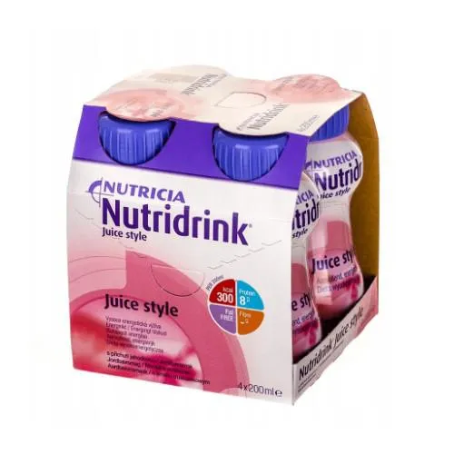 Nutridrink Juice Style, smak truskawkowy, 4 x 200 ml 