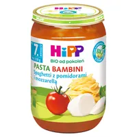 HiPP BIO od pokoleń obiadek Pasta Bambini spaghetti z pomidorami i mozarellą po 7. miesiącu, 220 g