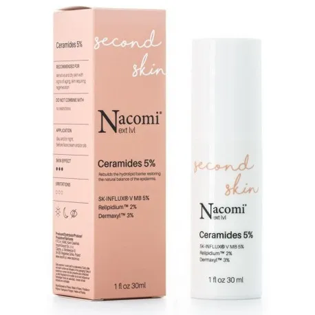 Nacomi Next Level Second Skin serum do twarzy z ceramidami 5%, 30 ml