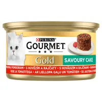 GOURMET Gold Savoury Cake karma z wołowiną i pomidorami dla kotów, 85 g
