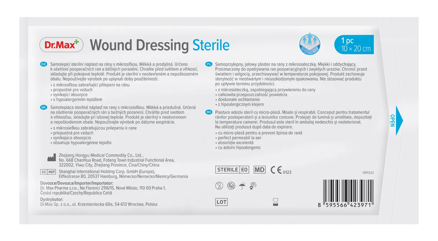 Wound Dessing Sterile Dr.Max, plaster sterylny 10 x 20 cm, 1 sztuka