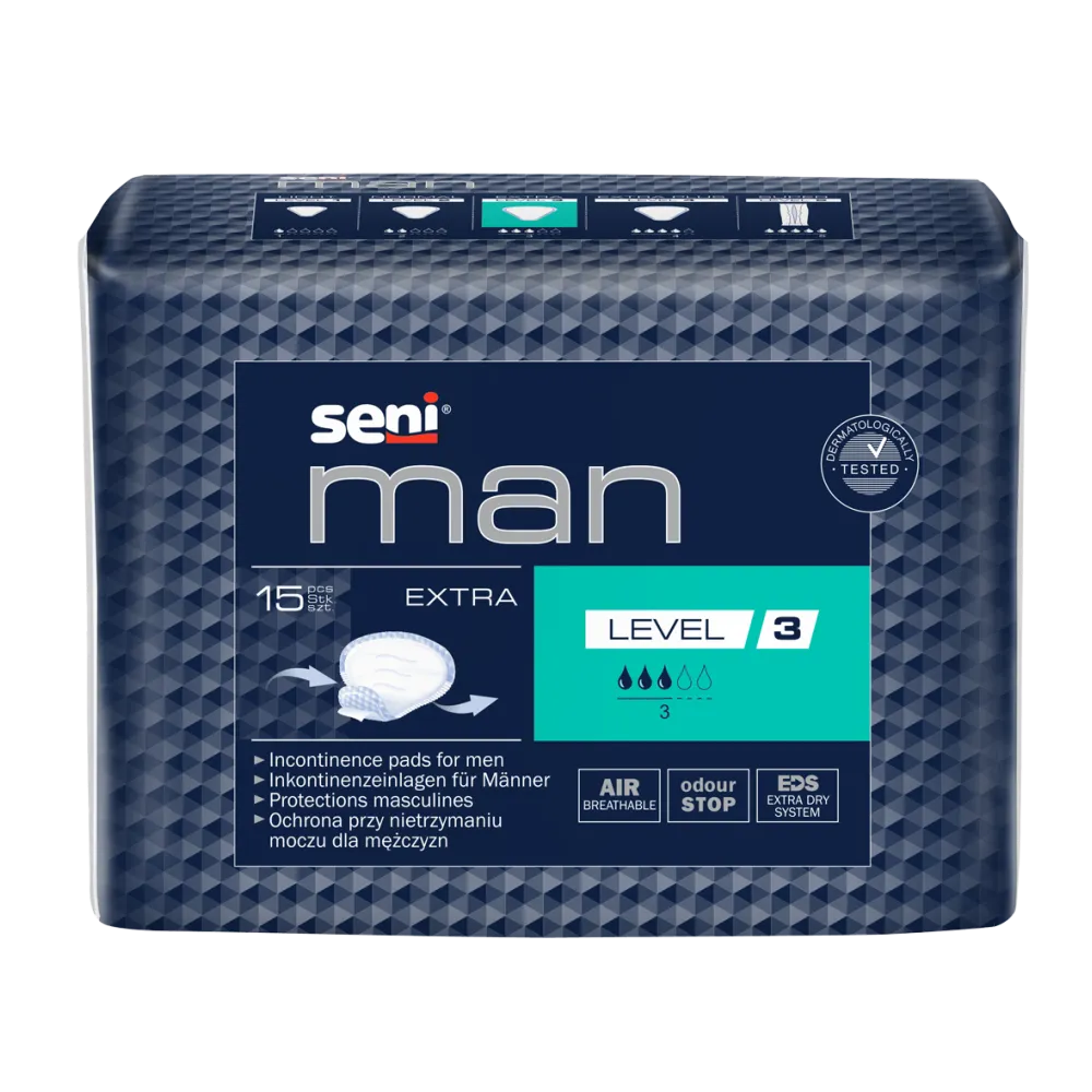 Seni Man Extra Plus Level 3, wkładki urologiczne, 15 sztuk