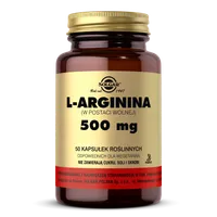 Solgar L-Arganina 500 mg, suplement diety 50 kapsułek roślinnych