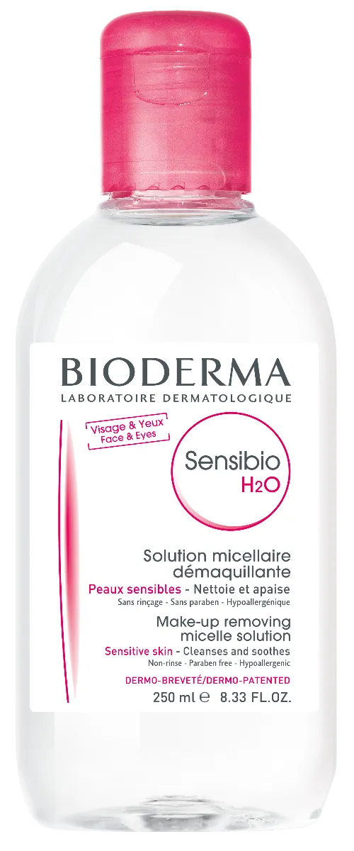 Bioderma Sensibio H2O, płyn micelarny do oczyszczania skóry i demakijaż dla skóry wrażliwej, 250 ml