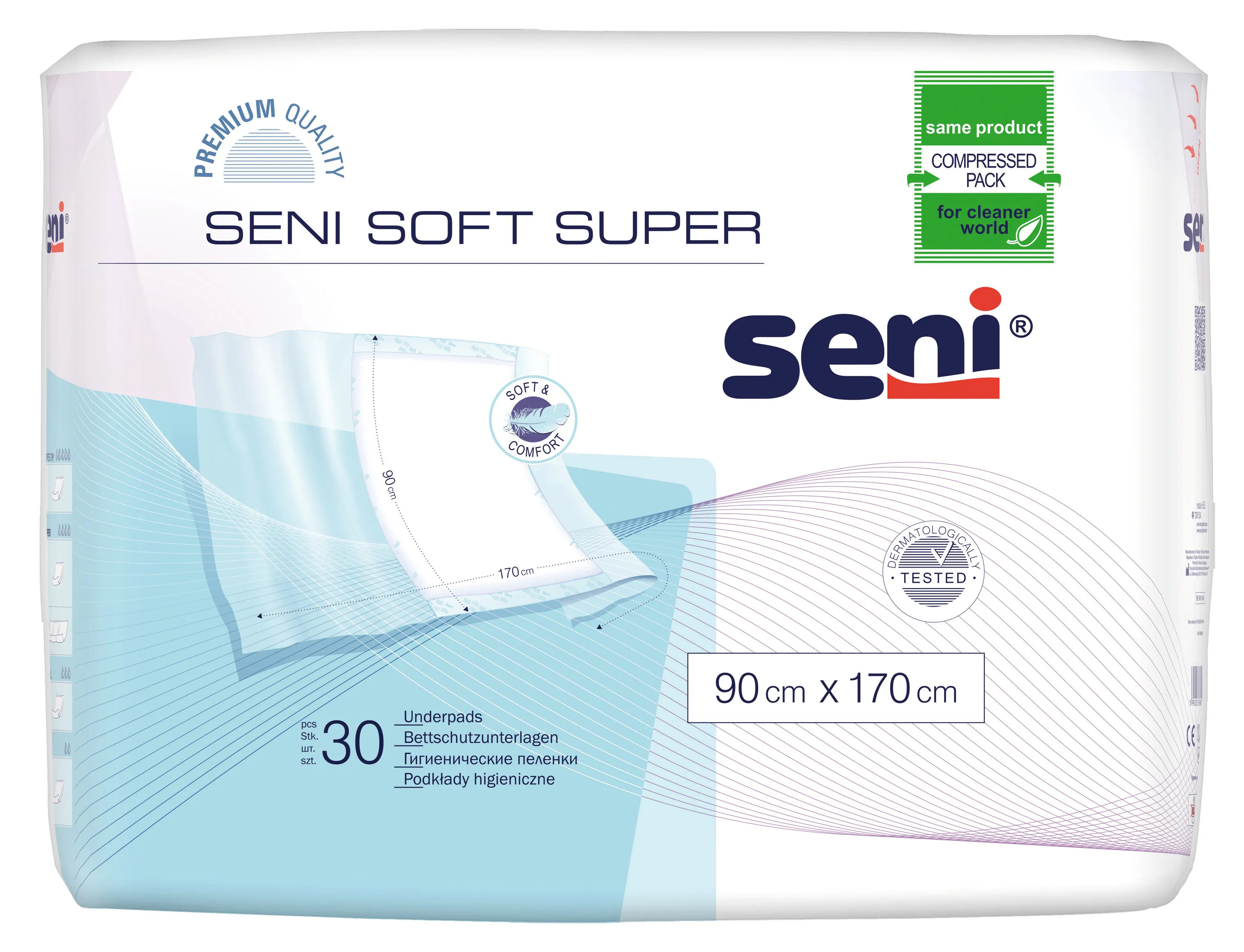 Seni Soft Super, podkłady higieniczne, 90x170 cm, 30 sztuk