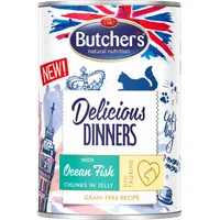 Butcher's Delicious Dinners Karma dla kota kawałki w galaretce z rybą morską, 400 g