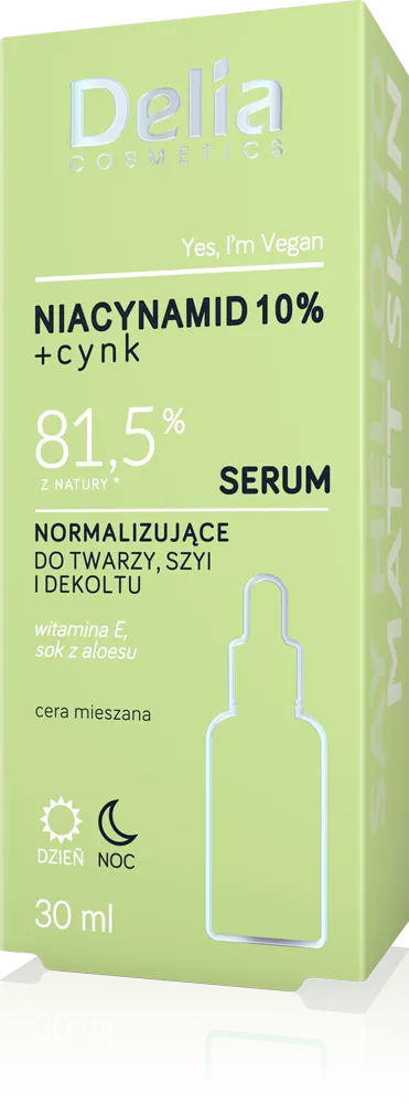 Delia serum normalizujące do twarzy z niacynamidem i cynkiem, 30 ml