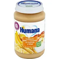 Humana 100% Organic Śniadanko jabłko z bananem na jogurcie z musli po 10. miesiącu życia, 190 g