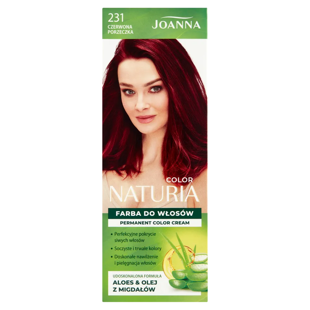 Joanna Naturia Color Farba do włosów nr 231 Czerwona Porzeczka, utleniacz 60 g + farba 40 g