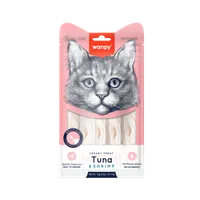 Wanpy Tuna & Shrimp Creamy Treat kremowy przysmak do lizania o smaku tuńczyka i krewetek dla kotów, 5 x 14 g