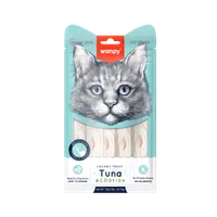 Wanpy Tuna & Codfish CreamyTreat kremowy przysmak do lizania o smaku tuńczyka i dorsza dla kotów, 5 x 14 g