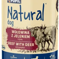 NATURAL, wołowina z jeleniem i dynią, mięsna karma dla psów, 800 g