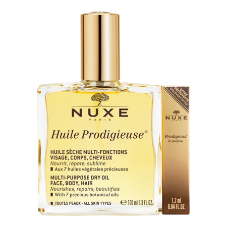 Zestaw Nuxe Huile Produgieuse, olejek, 100 ml + próbka perfum Prodigieux 1,2 ml