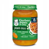 Gerber  Organic Plant-tastic gulasz z marchewki i fasoli dla niemowląt, 190 g