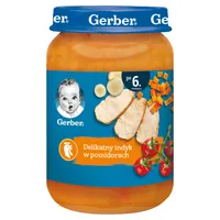 Gerber obiadek delikatny indyk w pomidorach dla niemowląt po 6 miesiącu, 190 g
