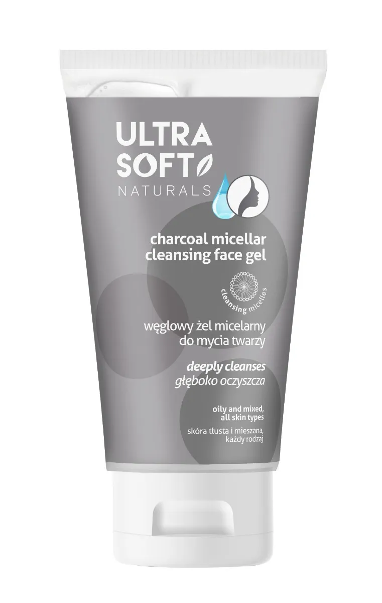 Ultra Soft Naturals, węglowy żel micelarny do do mycia twarzy, 150ml