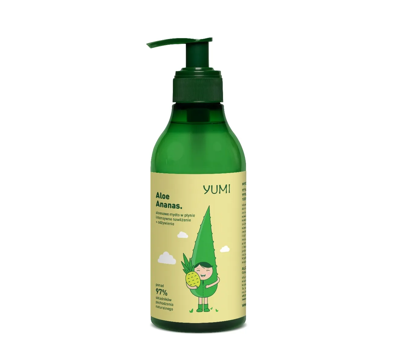 Yumi Aloe Ananas aloesowe mydło w płynie, 300 ml Data ważności 30.06.2024