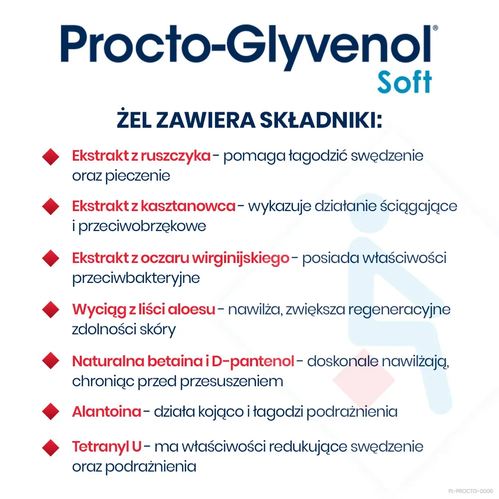 Procto-Glyvenol Soft, żel do higieny intymnej z ruszczykiem, 180 ml 